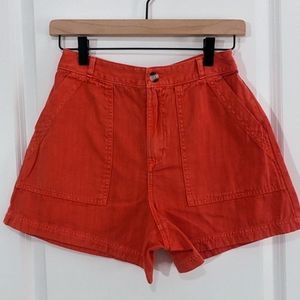 Universal Thread Size 2 Coral Color Button Shorts